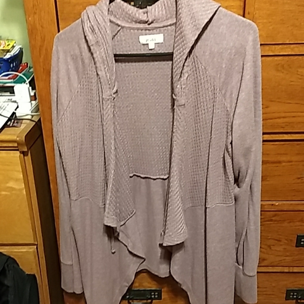 Women's drape front hooded cardigan